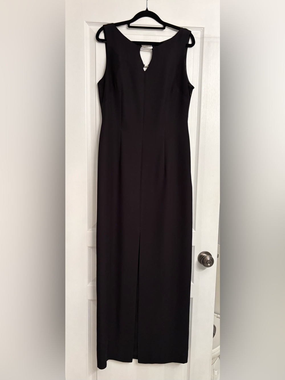 Liz Claiborne Black Formal Sleeveless Maxi Dress with Front Slit